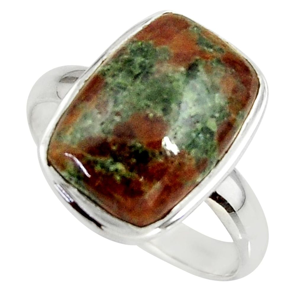 925 silver 9.86cts natural green grass garnet solitaire ring size 10 r39639