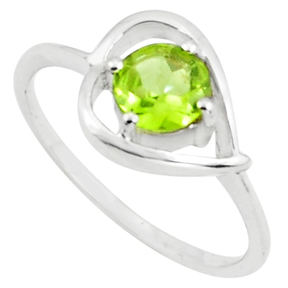 925 silver 1.35cts natural green peridot solitaire ring jewelry size 6.5 p73115