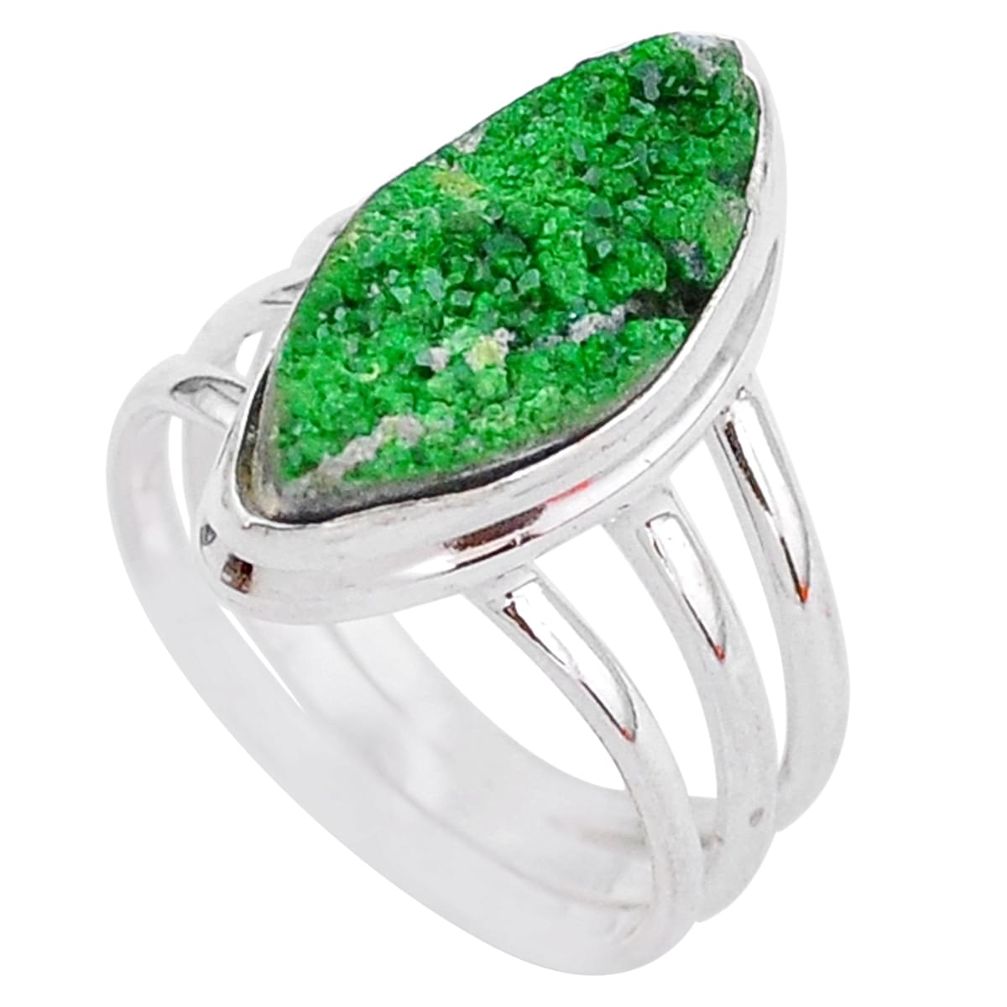 925 silver 8.21cts natural green uvarovite garnet solitaire ring size 8 t2008