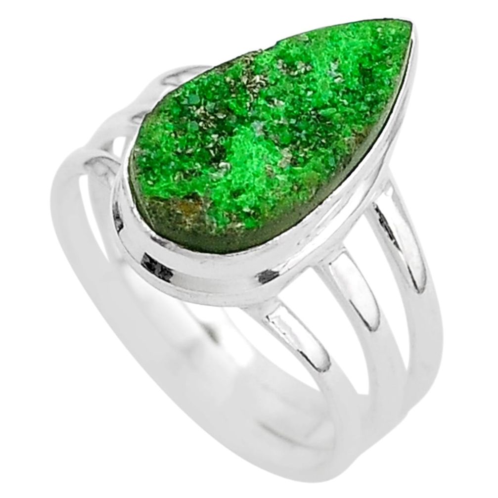 925 silver 5.97cts natural green uvarovite garnet solitaire ring size 8 t2033