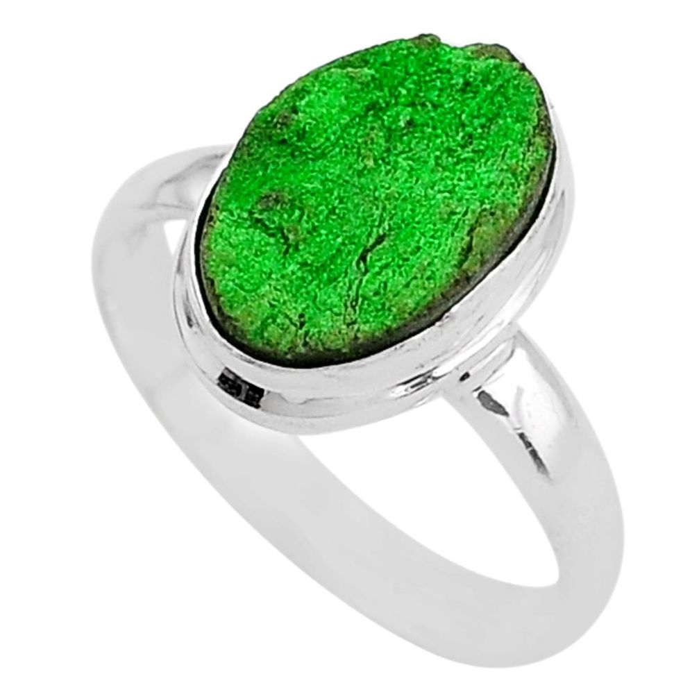925 silver 4.82cts natural green uvarovite garnet solitaire ring size 9 t2028