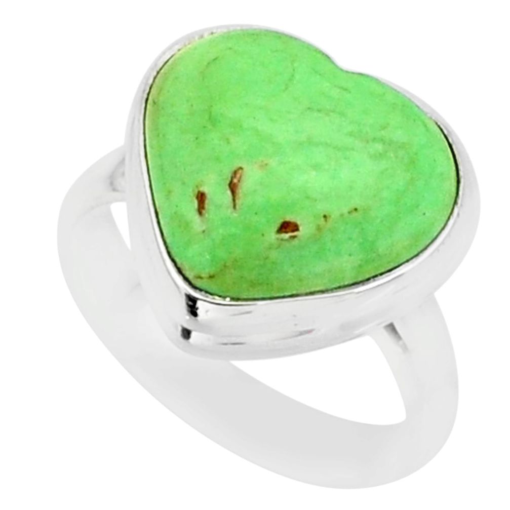 925 silver 7.60cts natural green variscite solitaire ring jewelry size 6 r84684
