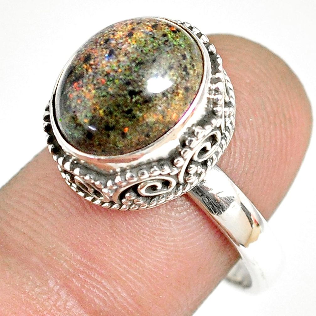 925 silver 5.53cts natural honduran matrix opal solitaire ring size 8.5 r76078