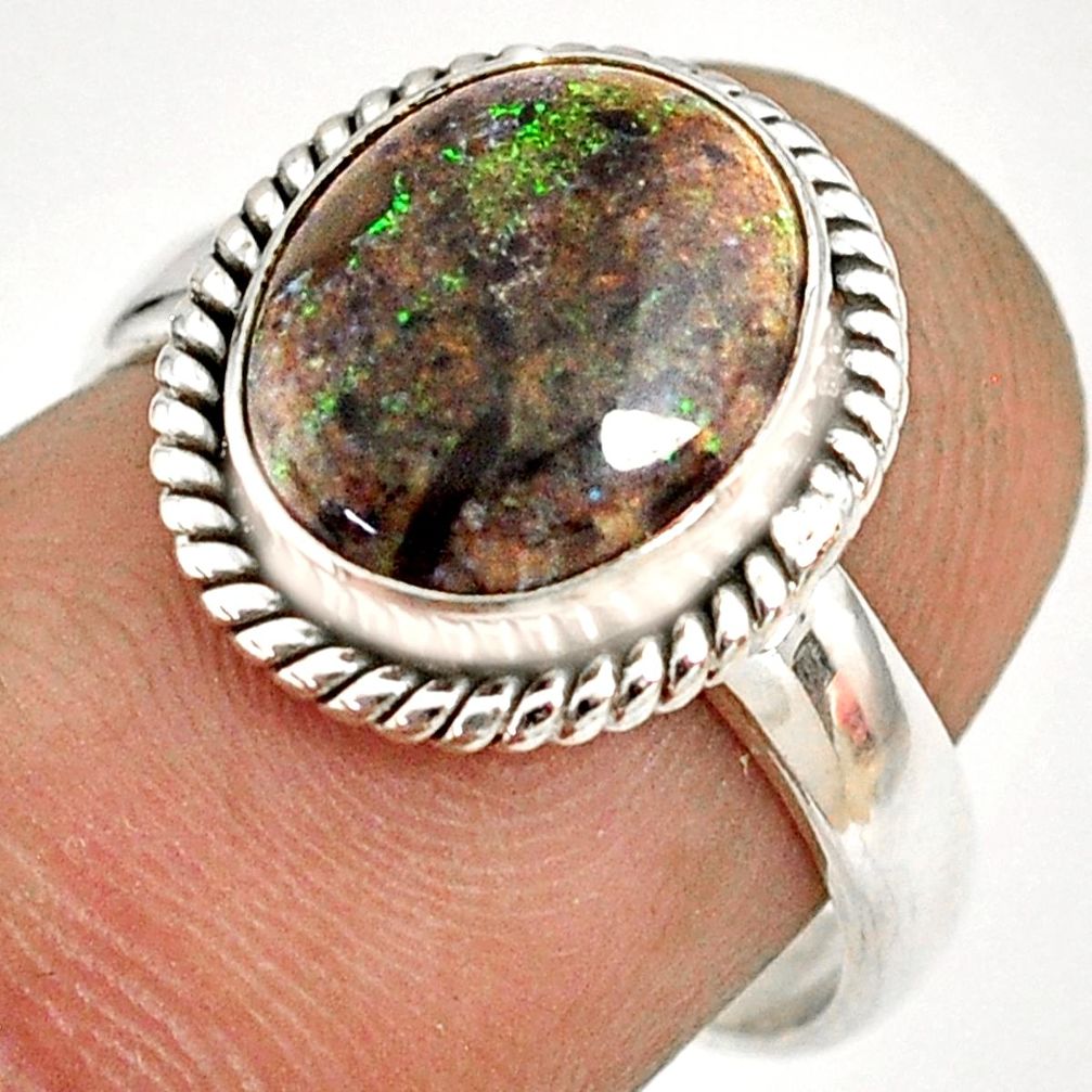 925 silver 5.03cts natural honduran matrix opal solitaire ring size 7 r76024