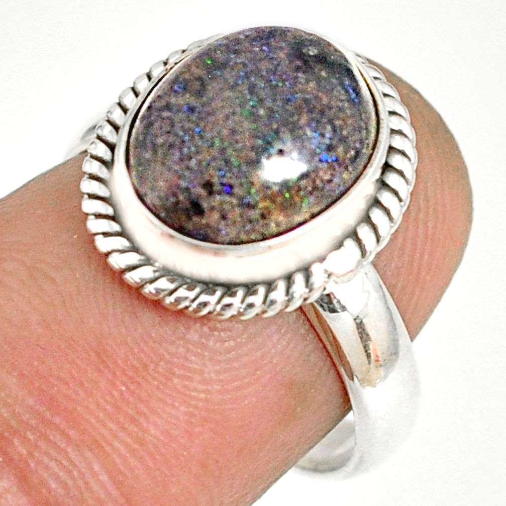 925 silver 5.23cts natural honduran matrix opal solitaire ring size 7 r76057