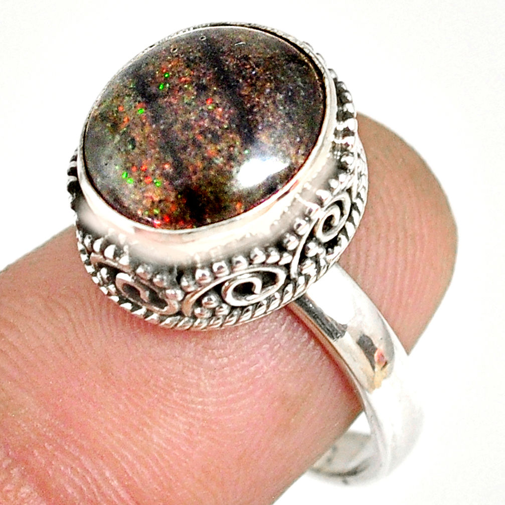 925 silver 5.07cts natural honduran matrix opal solitaire ring size 7 r76089