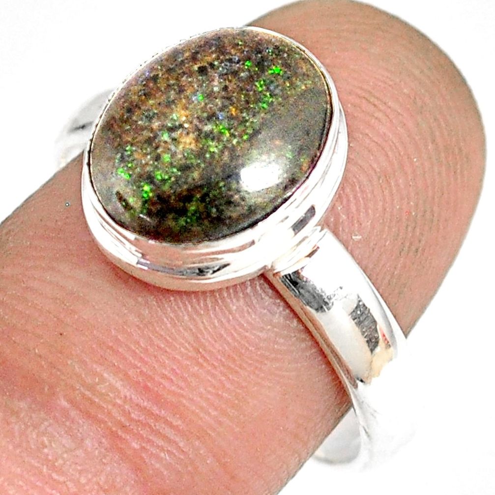 925 silver 5.06cts natural honduran matrix opal solitaire ring size 9 r76048