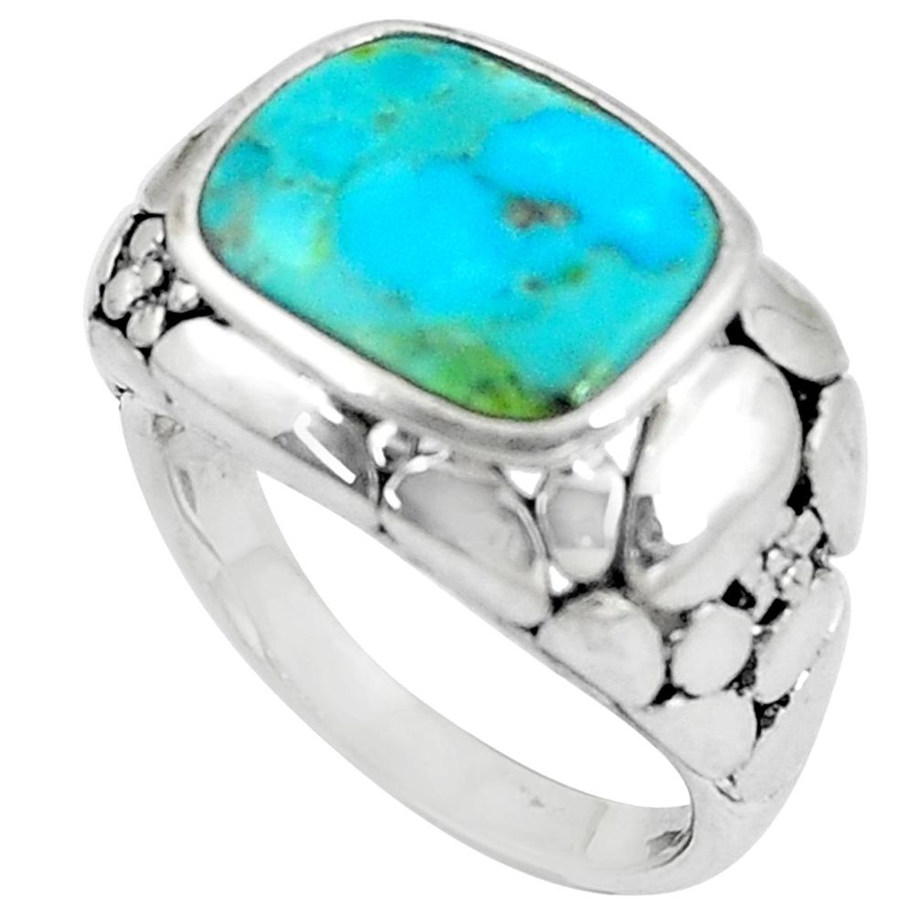 925 silver 4.49cts natural kingman turquoise solitaire ring size 6.5 c10602