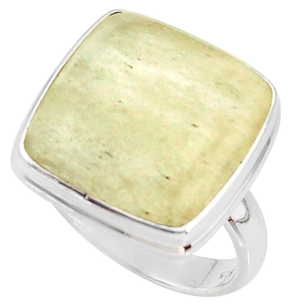 925 silver 14.40cts natural libyan desert glass solitaire ring size 8.5 r37850