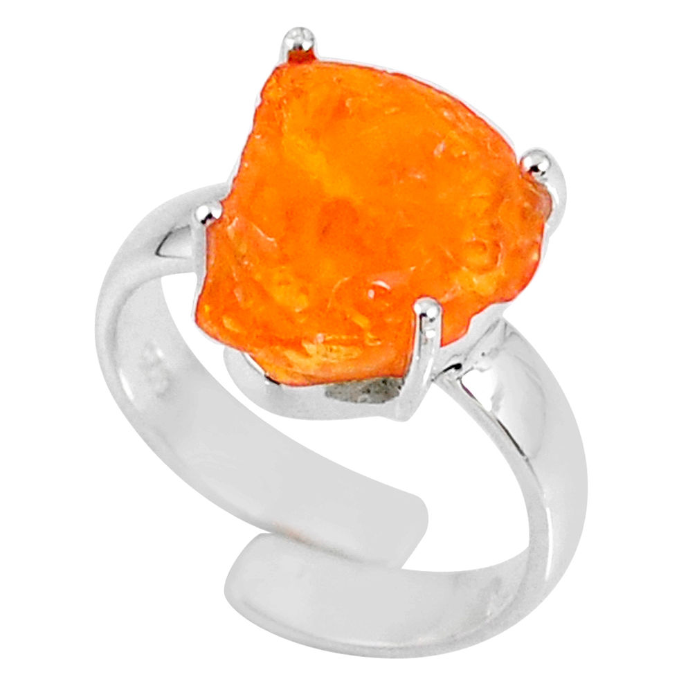 925 silver 6.23cts natural mexican fire opal adjustable ring size 6.5 r60127