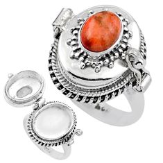 Clearance Sale- 925 silver 2.24cts natural orange mojave turquoise poison box ring size 7 u9668