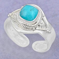 925 silver 2.39cts natural peruvian amazonite adjustable ring size 8.5 t88149