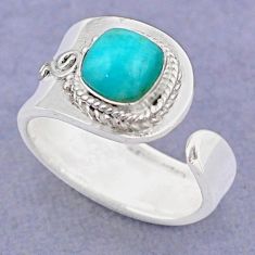 925 silver 2.71cts natural peruvian amazonite adjustable ring size 7.5 t88180