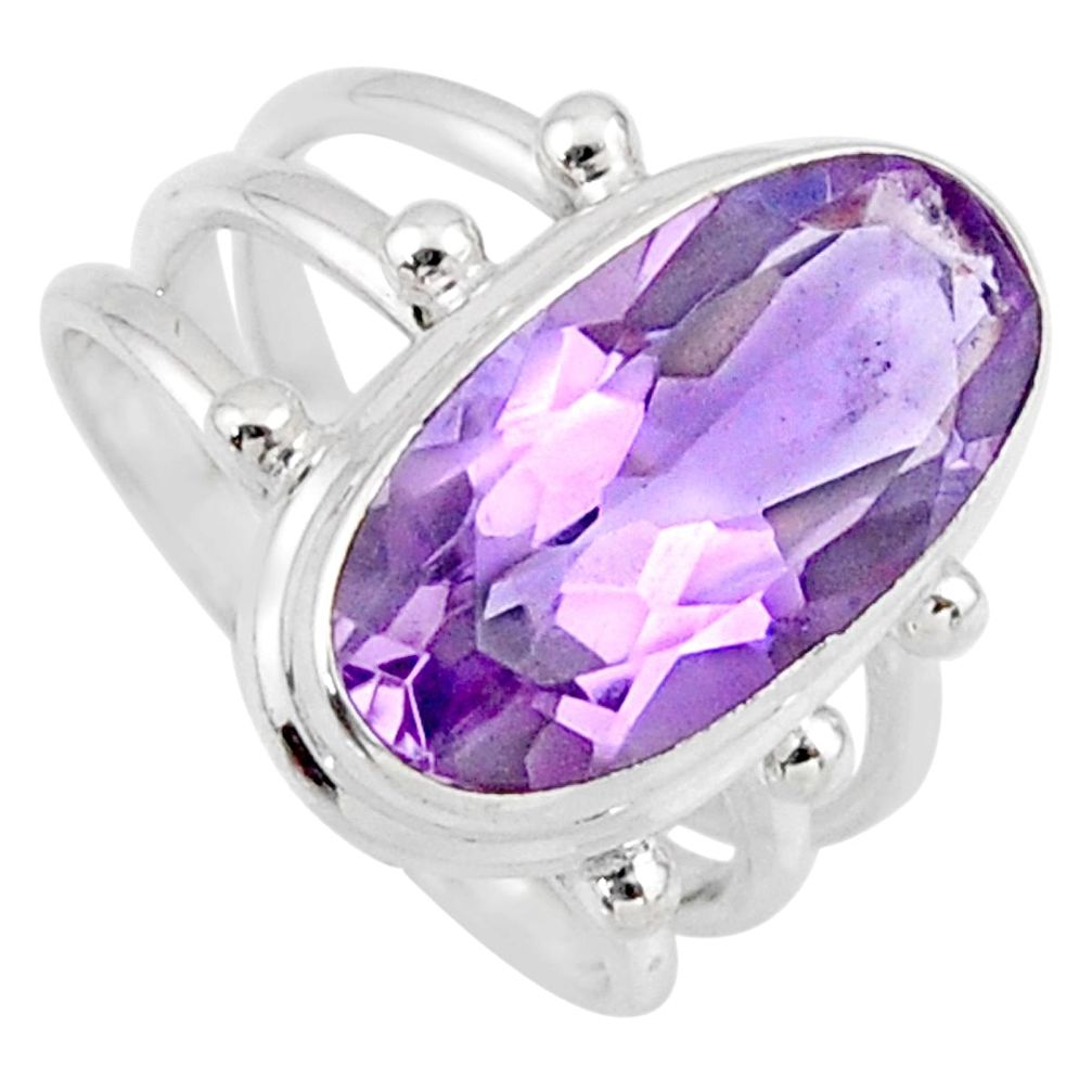 925 silver 8.44cts natural pink amethyst solitaire ring jewelry size 8 r56015