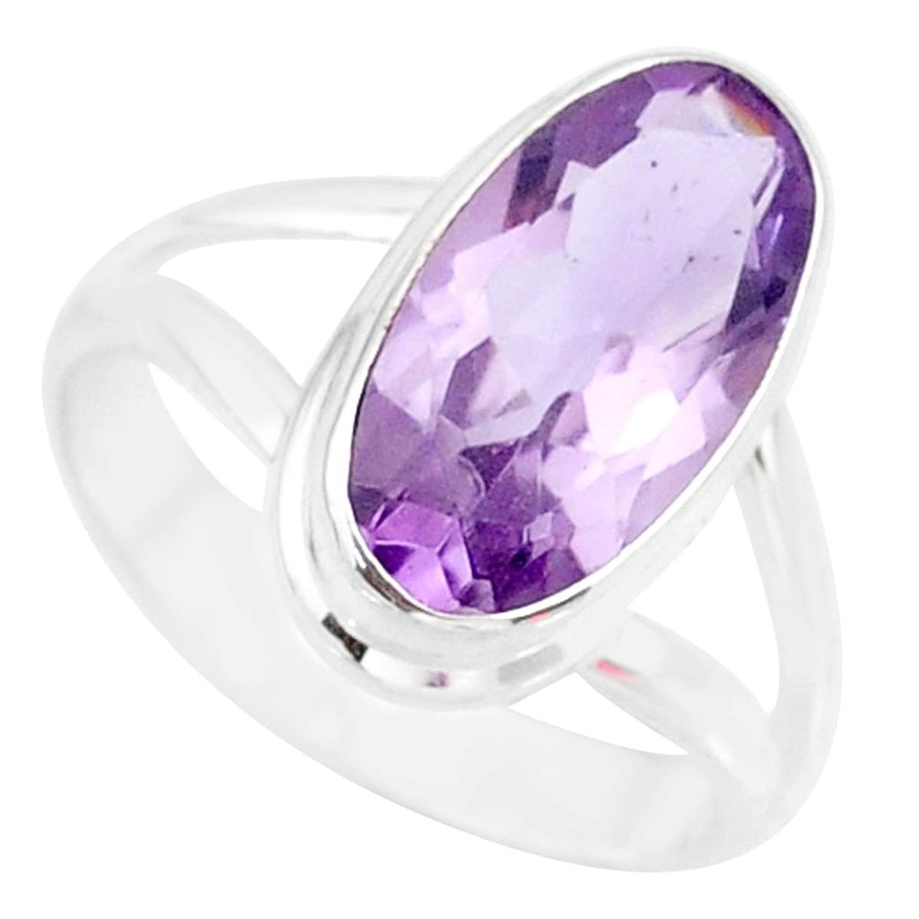 925 silver 7.53cts natural pink amethyst solitaire ring jewelry size 9 r84984