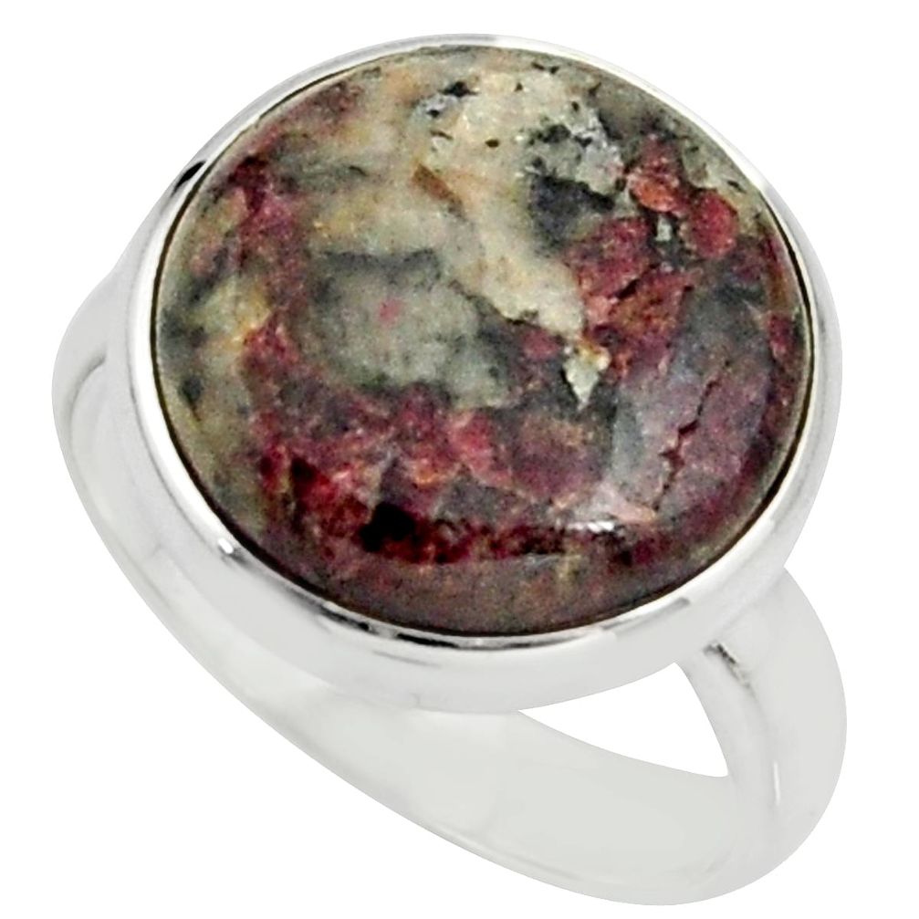 925 silver 12.96cts natural pink eudialyte solitaire ring jewelry size 8 r26490