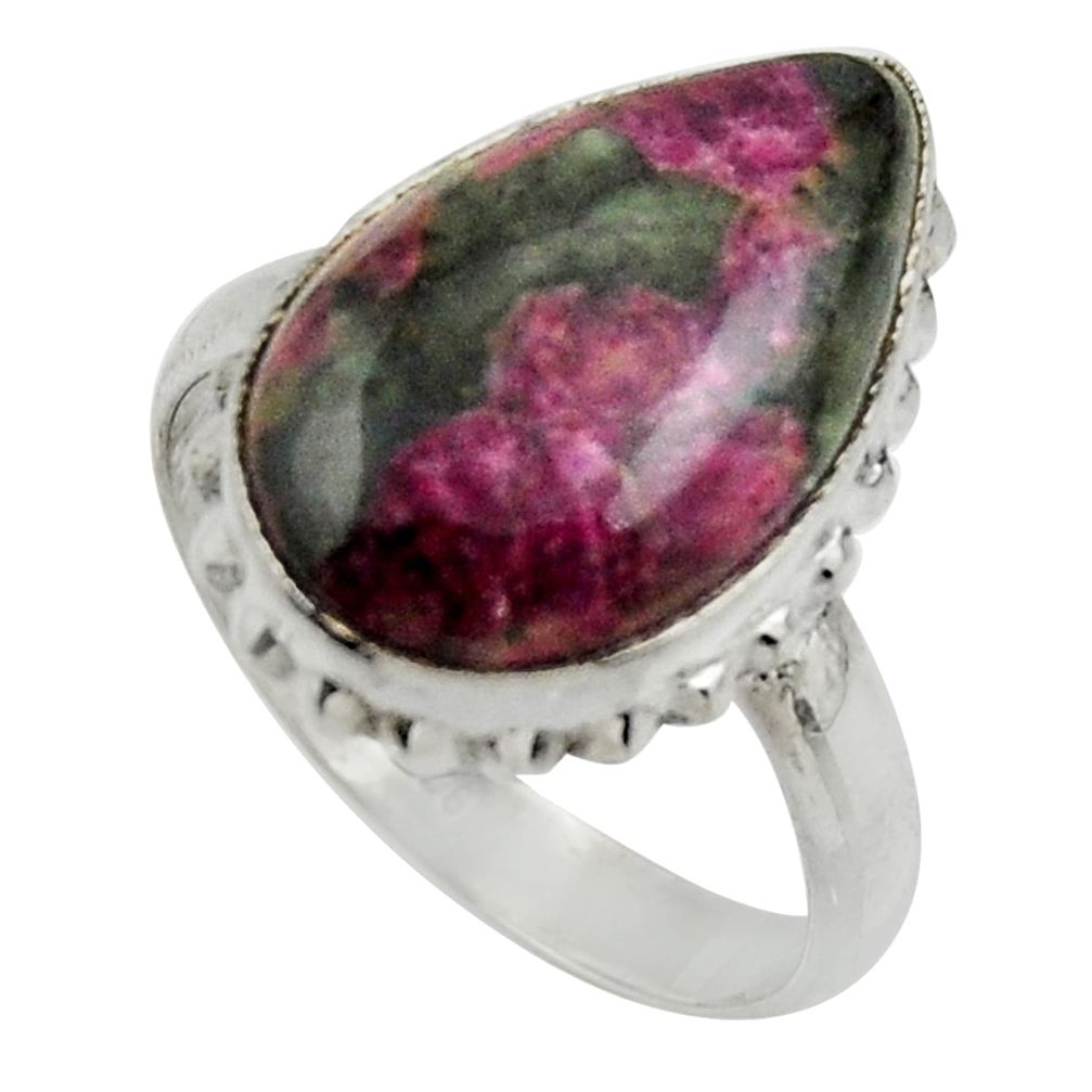 925 silver 9.40cts natural pink eudialyte solitaire ring jewelry size 8 r28664