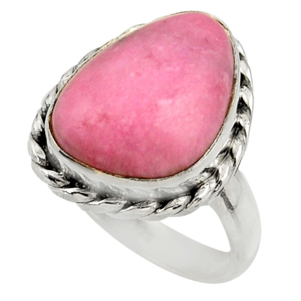 925 silver 10.12cts natural pink petalite solitaire ring jewelry size 7 r28453