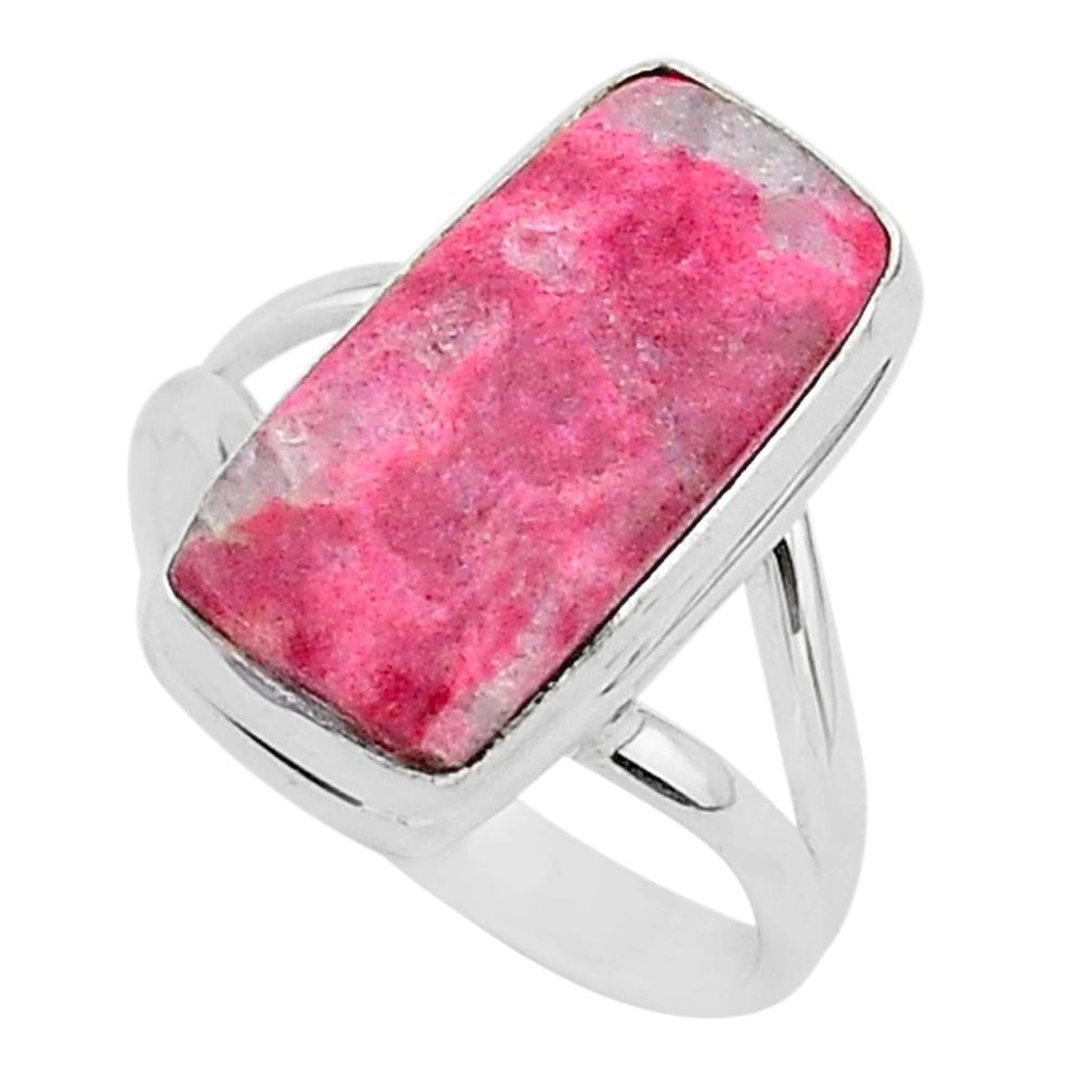925 silver 10.39cts natural pink thulite solitaire ring jewelry size 9 r95796