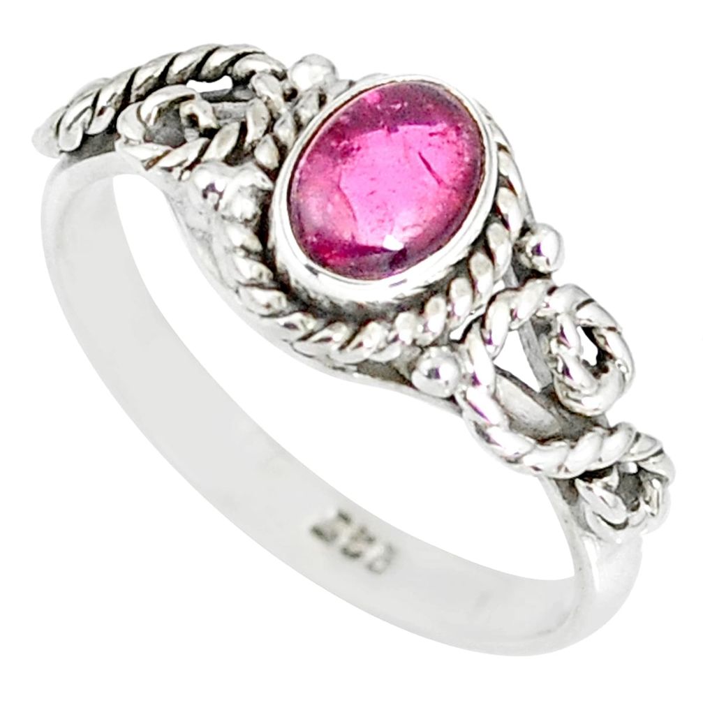 925 silver 1.51cts natural pink tourmaline solitaire ring jewelry size 5 r82351