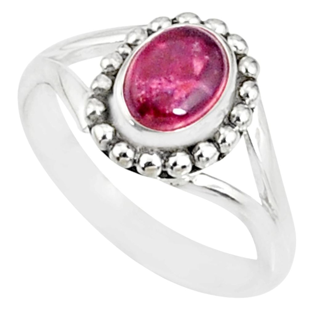 925 silver 1.53cts natural pink tourmaline solitaire handmade ring size 6 r82184