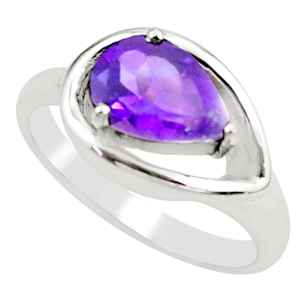 925 silver 2.58cts natural purple amethyst solitaire ring jewelry size 7 p62250