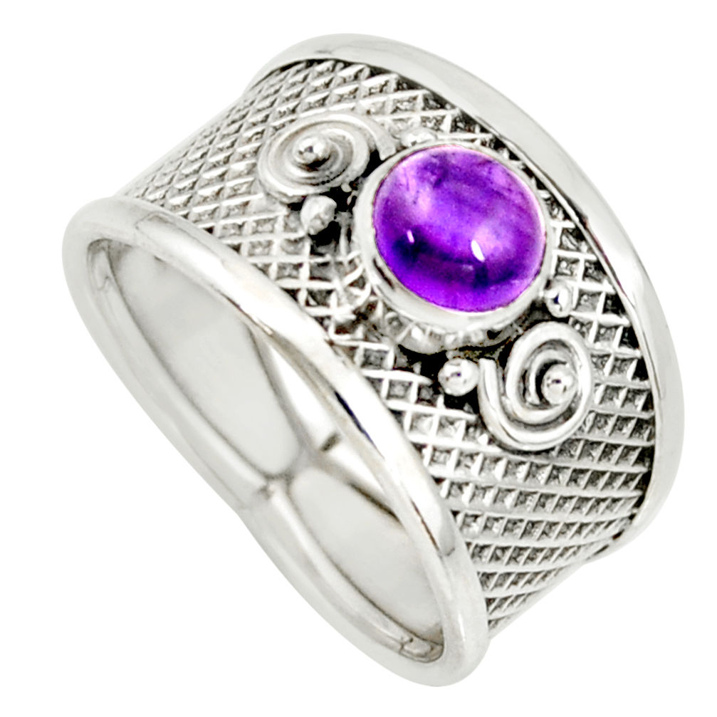 925 silver 1.27cts natural purple amethyst solitaire ring jewelry size 7 r34668