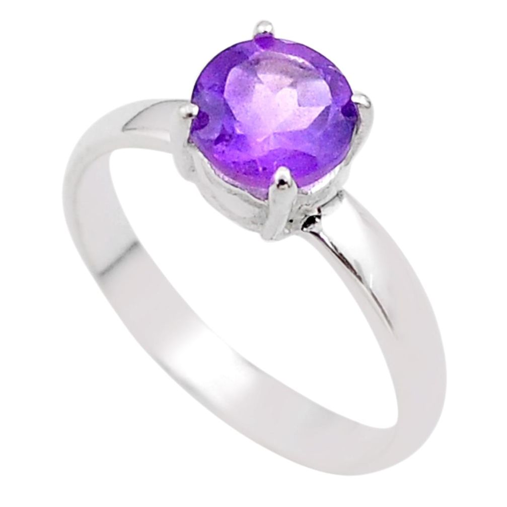 ts natural purple amethyst solitaire ring jewelry size 7 t74944