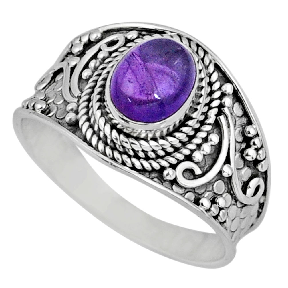 925 silver 2.21cts natural purple amethyst solitaire ring jewelry size 9 r58004