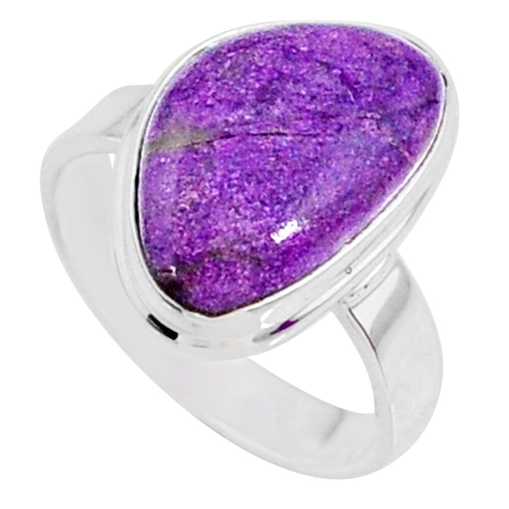 925 silver 9.18cts natural purple stichtite solitaire ring jewelry size 7 r66333