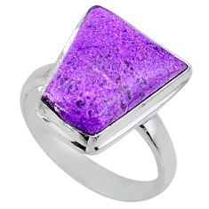 Clearance Sale- 925 silver 11.69cts natural purple stichtite solitaire ring size 8.5 r63554