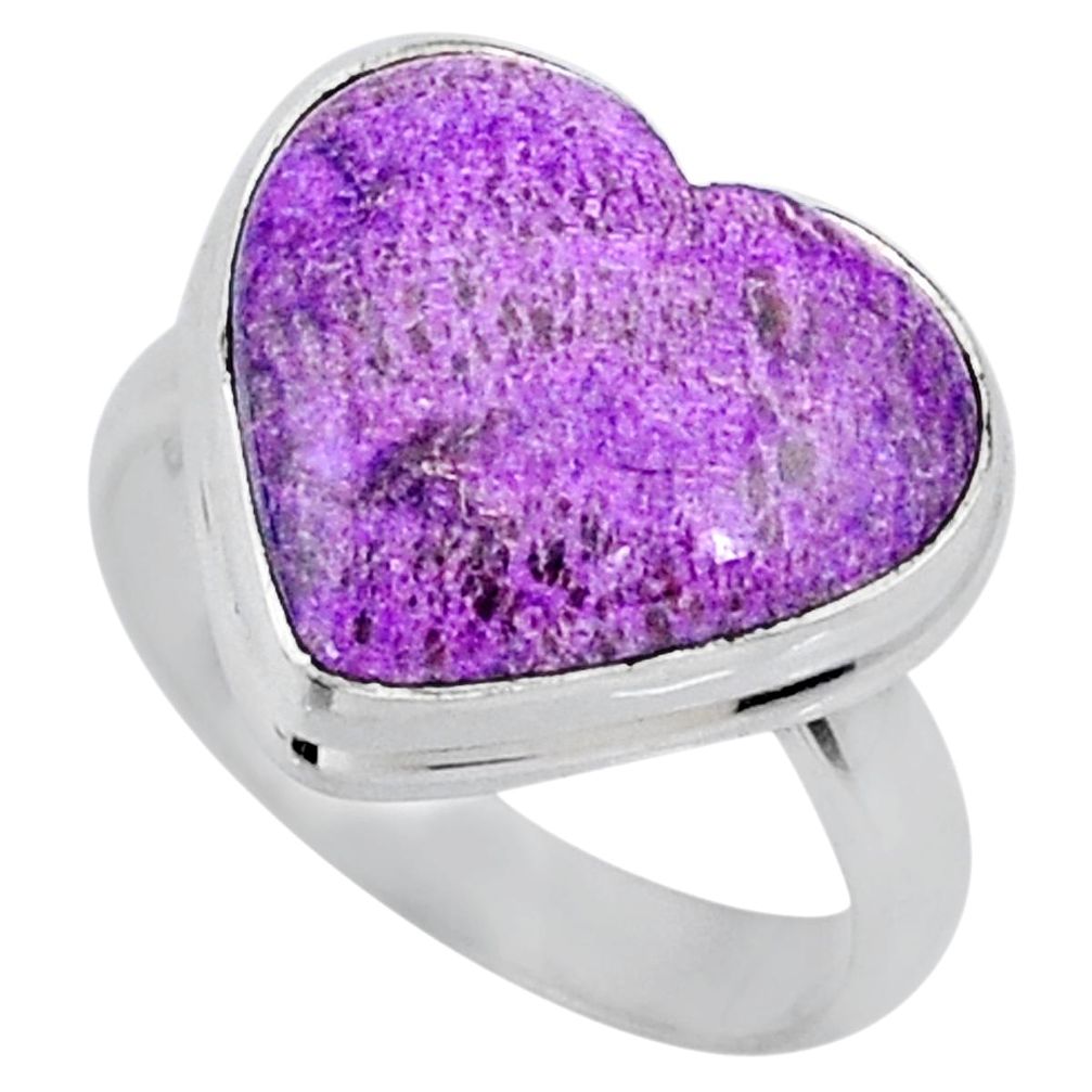 925 silver 10.60cts natural purple stichtite solitaire ring size 6.5 r63557