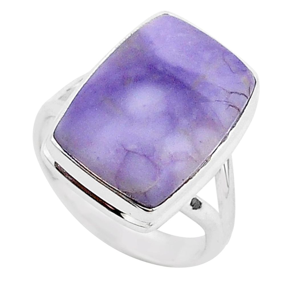 925 silver 9.99cts natural purple tiffany stone solitaire ring size 8 r95752