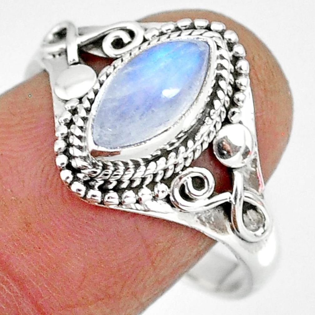 925 silver 2.71cts natural rainbow moonstone solitaire ring size 9 r92618