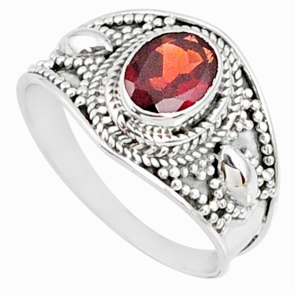 925 silver 2.01cts natural red garnet oval solitaire ring jewelry size 9 r68963