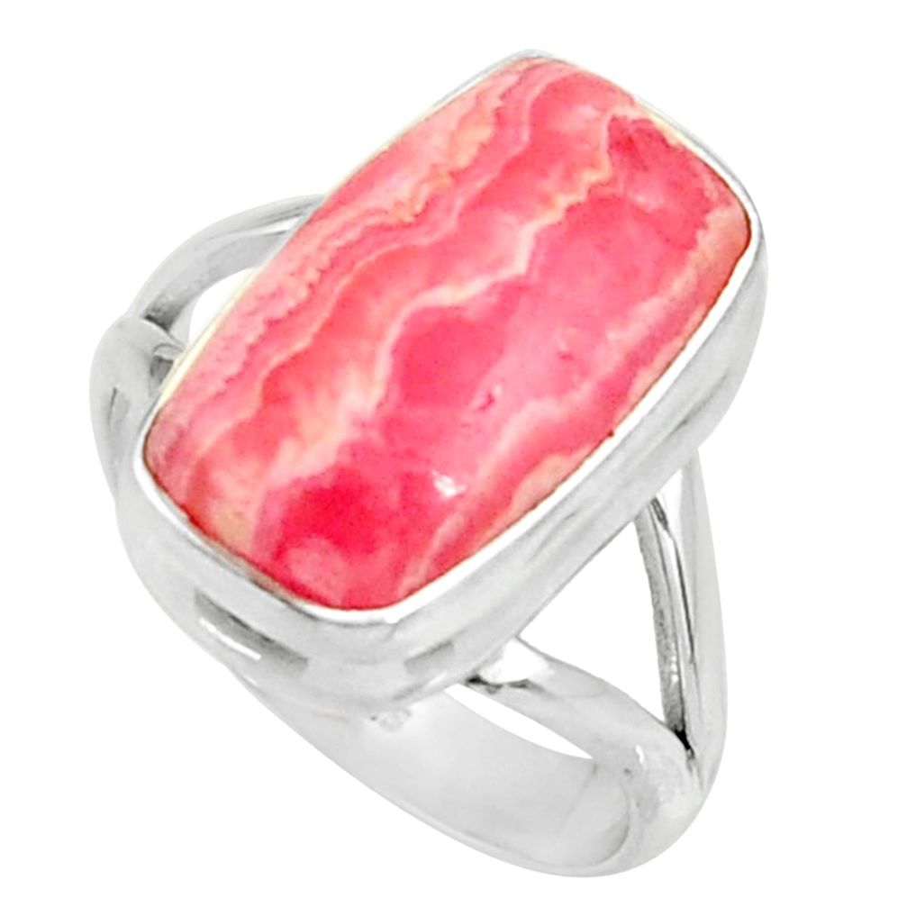 925 silver 7.51cts natural rhodochrosite inca rose solitaire ring size 8 r28024