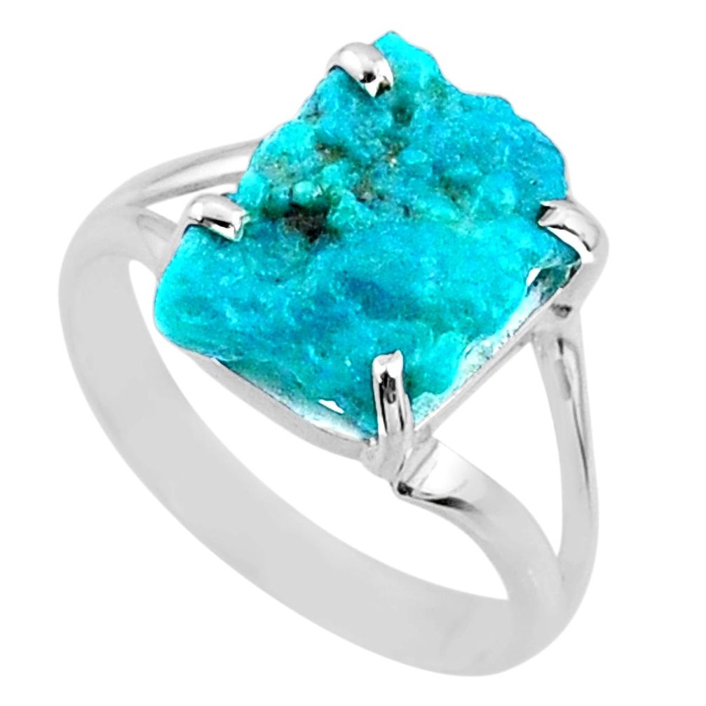 925 silver 7.24cts natural sleeping beauty turquoise rough ring size 11 r66872