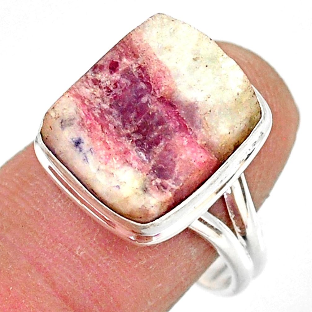 925 silver 10.13cts natural tourmaline in quartz solitaire ring size 8.5 r85765