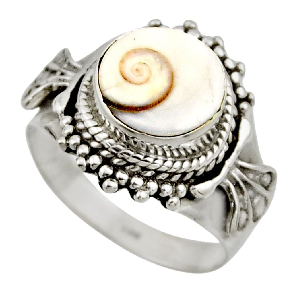 925 silver 4.93cts natural white shiva eye round solitaire ring size 6.5 r52488