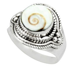 Clearance Sale- 925 silver 4.68cts natural white shiva eye round solitaire ring size 7.5 r52519