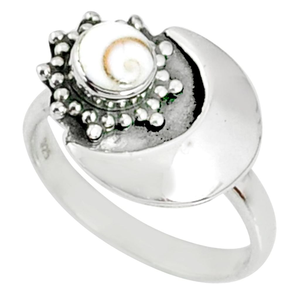 925 silver 1.17cts natural white shiva eye round solitaire ring size 7.5 r67368