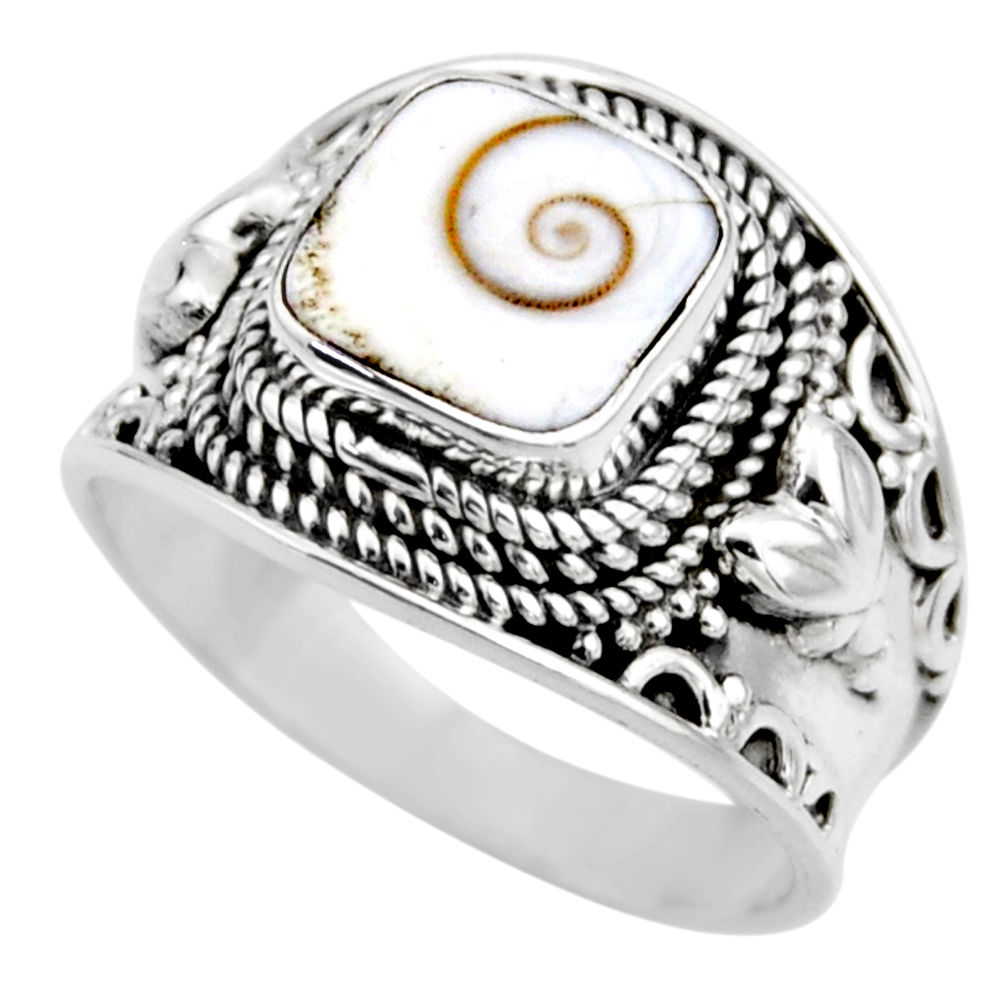 925 silver 3.16cts natural white shiva eye solitaire ring jewelry size 8 r53679