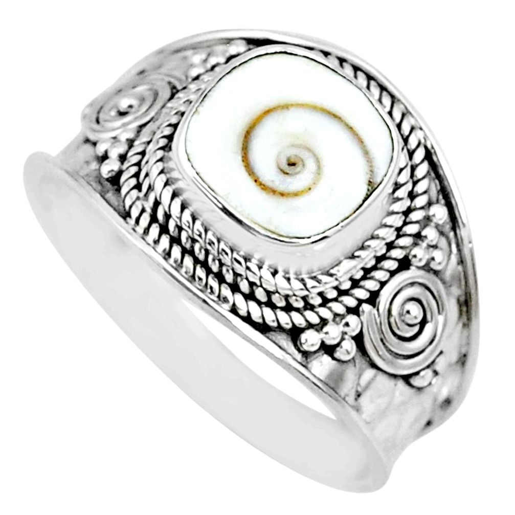 925 silver 3.20cts natural white shiva eye solitaire handmade ring size 9 r74713