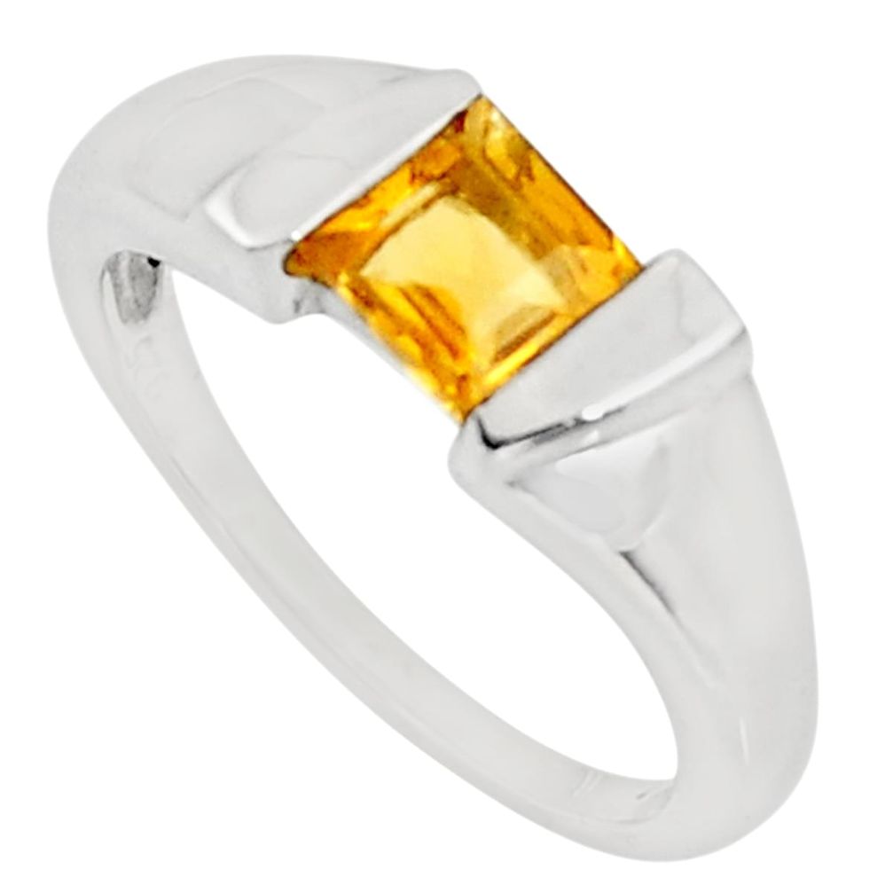 925 silver 1.11cts natural yellow citrine solitaire ring jewelry size 6.5 d39036