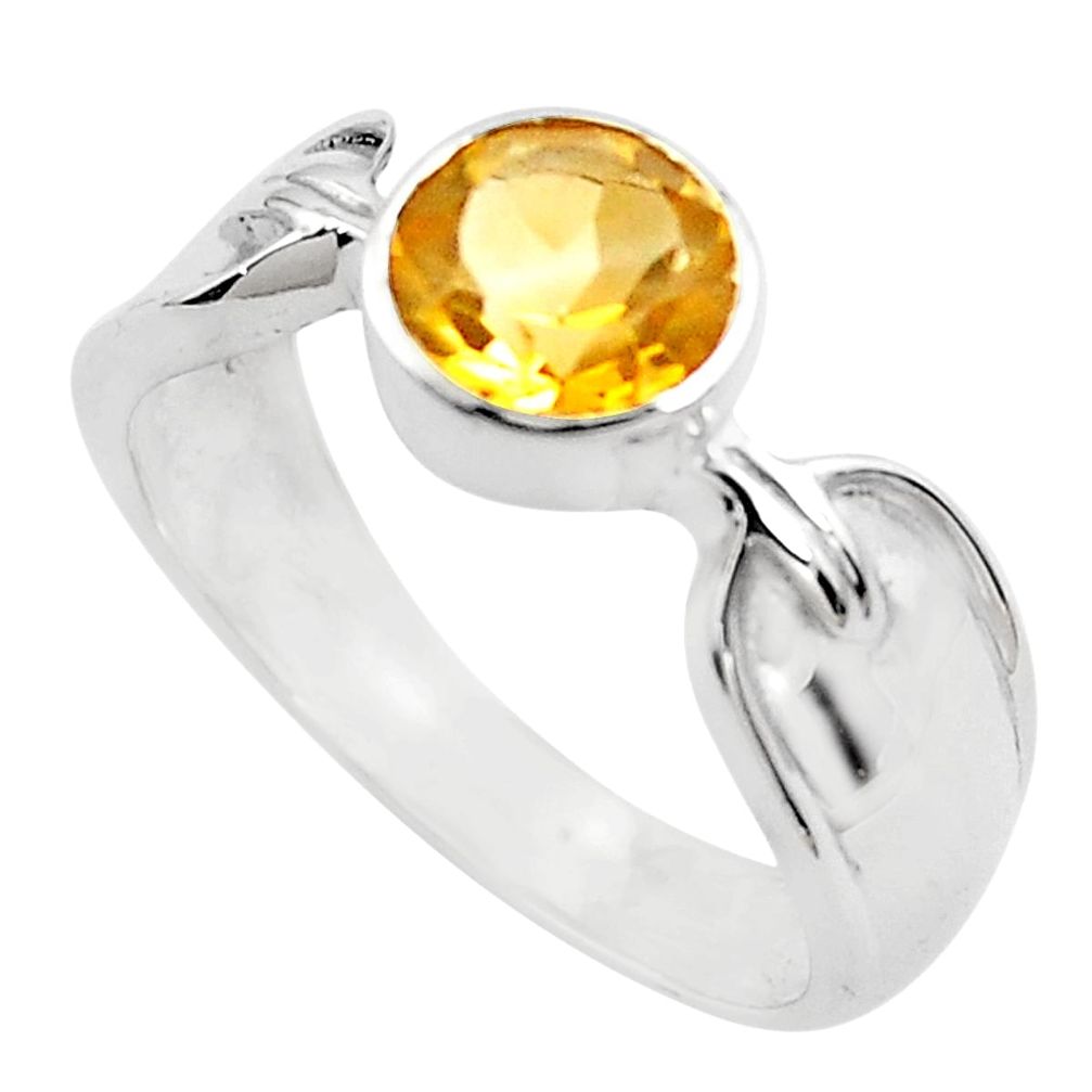 925 silver 2.51cts natural yellow citrine solitaire ring jewelry size 5.5 p82744