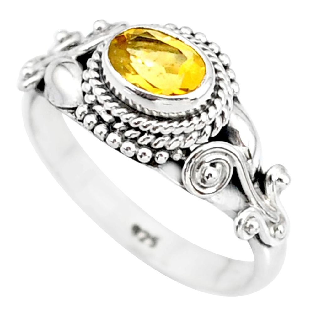 925 silver 1.41cts natural yellow citrine solitaire ring jewelry size 8 r85584