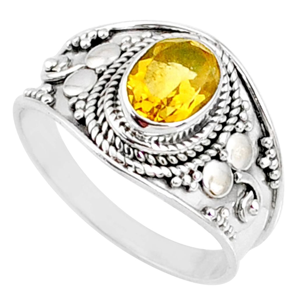925 silver 2.17cts natural yellow citrine solitaire ring jewelry size 9 r68988