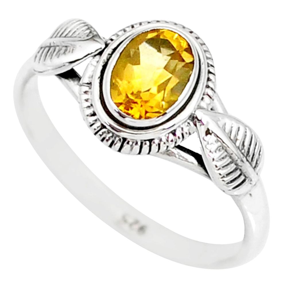 925 silver 1.42cts natural yellow citrine solitaire ring jewelry size 9 r85599