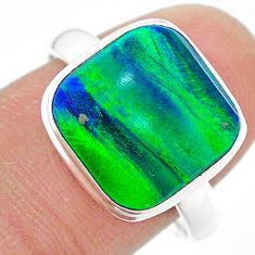 925 silver 4.47cts northern lights aurora opal lab ring size 8.5 t24970