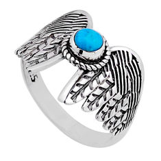 925 silver solitaire arizona mohave turquoise eagle wing ring size 7.5 n49888
